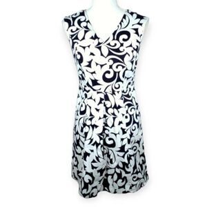 ANNE TAYLOR LOFT NAVY & WHITE DRESS SZ.4P EUC